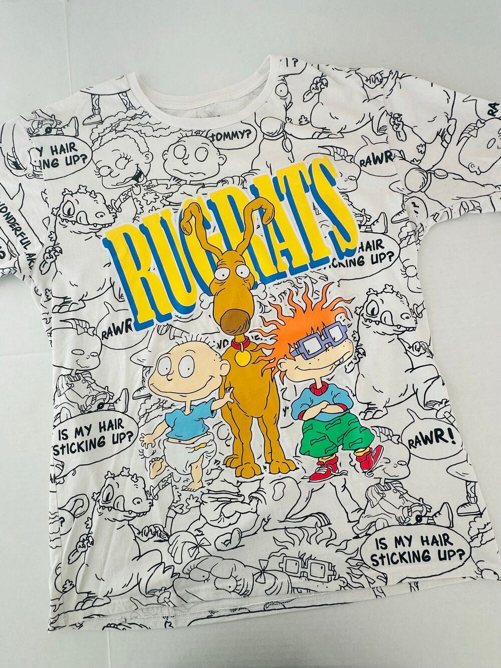 VTG-Style Nickelodeon Rugrats All-Over Print Graphic T-Shirt - Size L